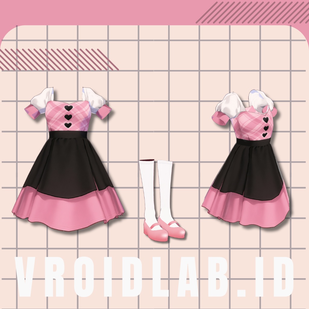 VRoid Sweet Gothic Idol Dress for Female | VRoid Studio Outfit | Anime Style
