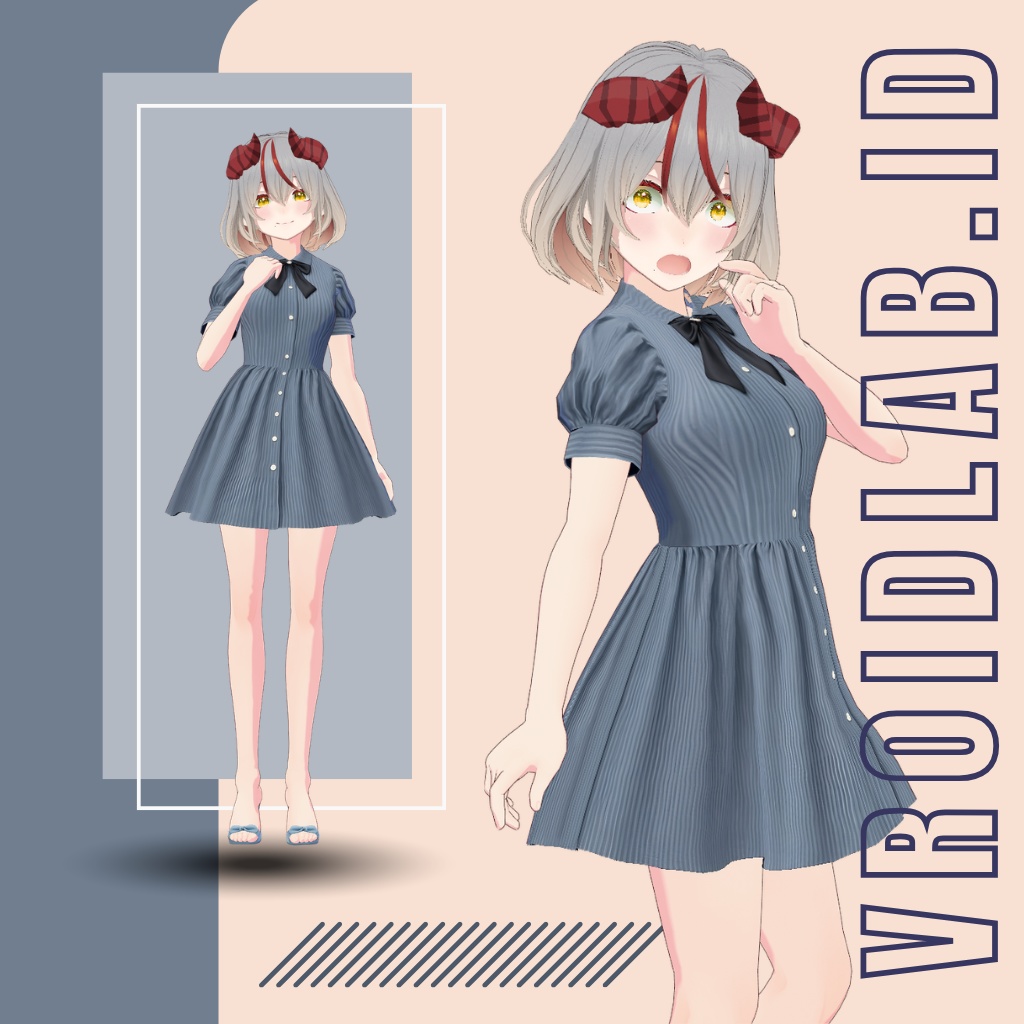 小花いつき Kohana Itsuki Dress | VRoid Studio Outfit | Anime Style | Virtual Fashion