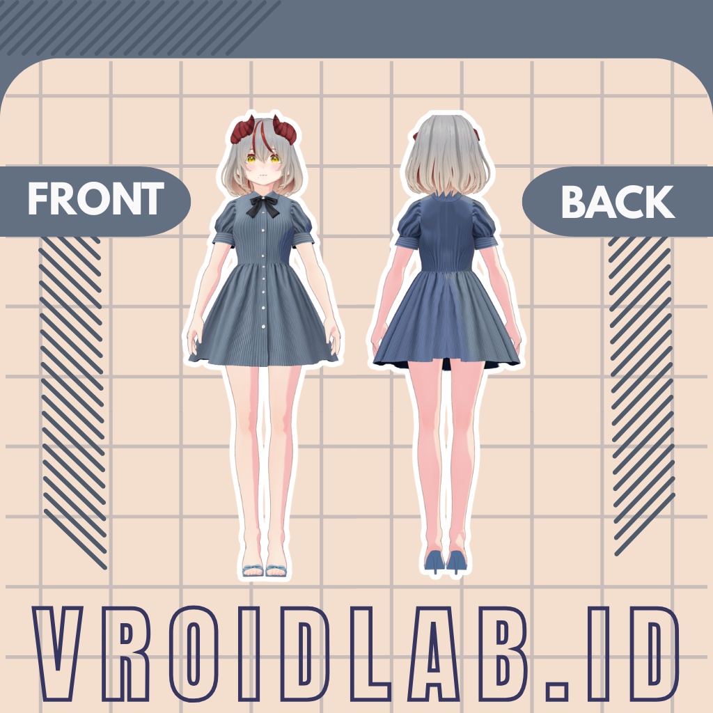 小花いつき Kohana Itsuki Dress | VRoid Studio Outfit | Anime Style | Virtual Fashion