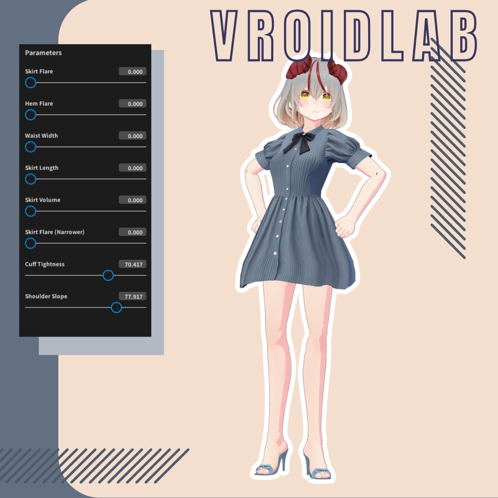 小花いつき Kohana Itsuki Dress | VRoid Studio Outfit | Anime Style | Virtual Fashion