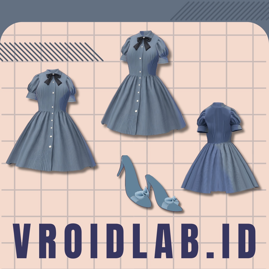 小花いつき Kohana Itsuki Dress | VRoid Studio Outfit | Anime Style | Virtual Fashion