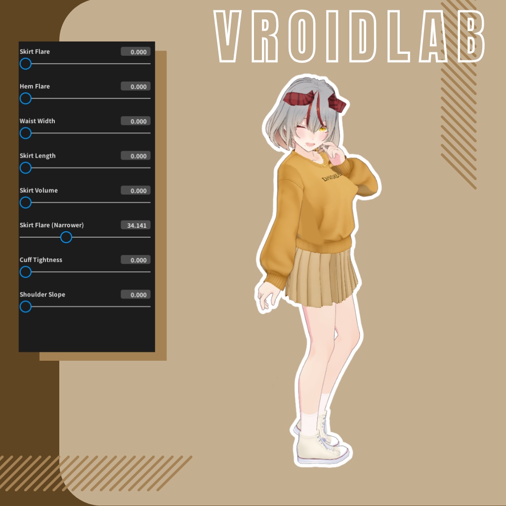 Yellow Crewneck Daydream | VRoid Studio Outfit | Anime Style | Virtual Fashion