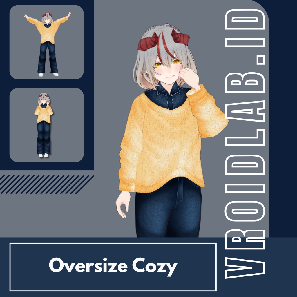 高梨ミラ Mira Takanashi | Oversize Cozy Outfit | VRoid Studio | Anime Style | Virtual Fashion