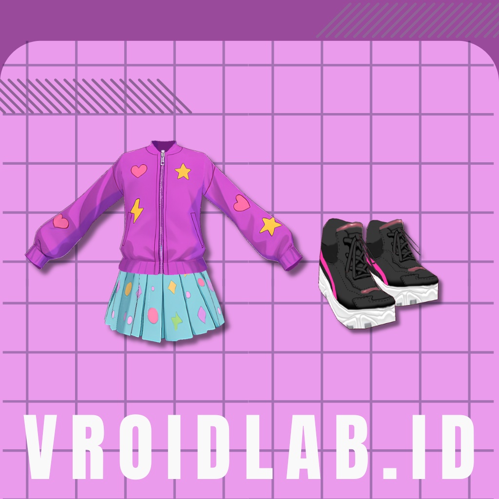 スイートポップジャケット Sweet Pop Jacket | VRoid Studio Outfit | Anime Style | Virtual Fashion