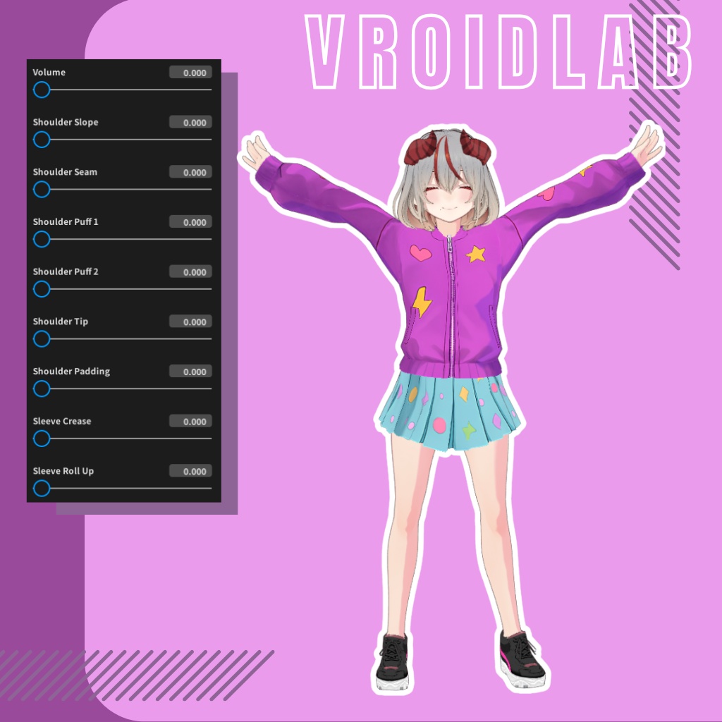 スイートポップジャケット Sweet Pop Jacket | VRoid Studio Outfit | Anime Style | Virtual Fashion