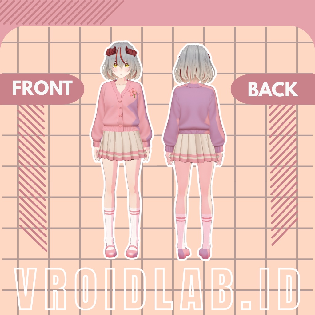 スイートガーリーコーデ Sweet Girly Coord | VRoid Studio Outfit | Anime Style | Virtual Fashion