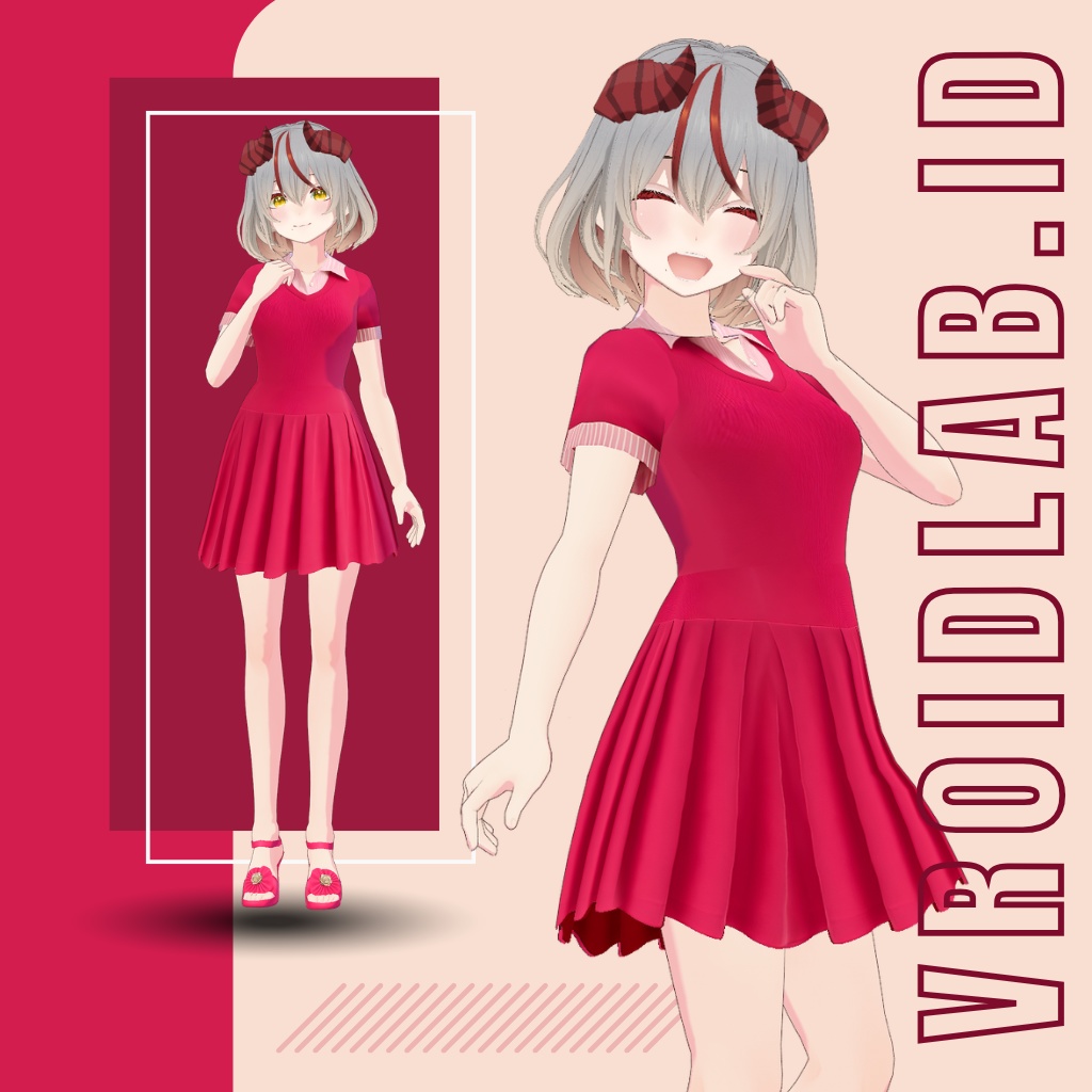 田辺里香 Rika Tanabe | VRoid Studio Outfit |Dress Vroid | Elegant  Anime Style | Virtual Fashion