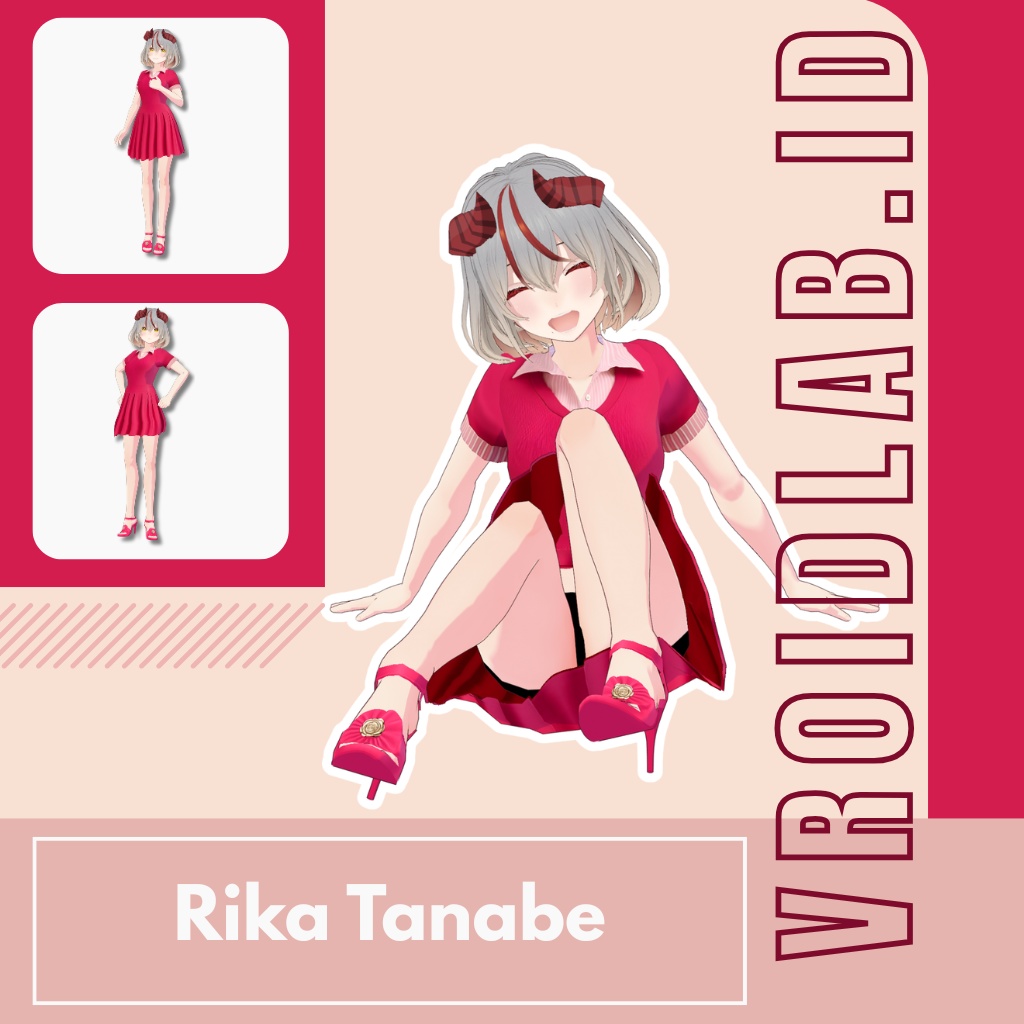 田辺里香 Rika Tanabe | VRoid Studio Outfit |Dress Vroid | Elegant Anime Style | Virtual Fashion