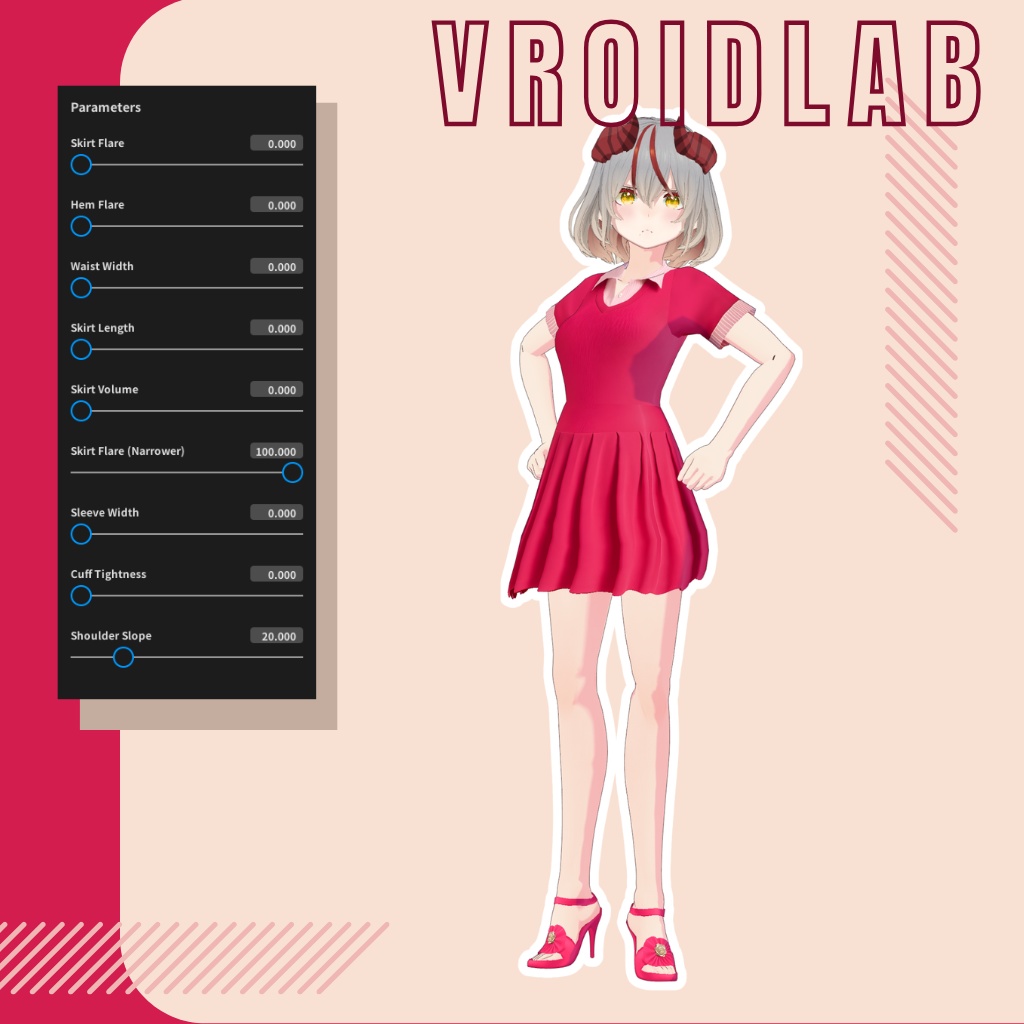 田辺里香 Rika Tanabe | VRoid Studio Outfit |Dress Vroid | Elegant Anime Style | Virtual Fashion