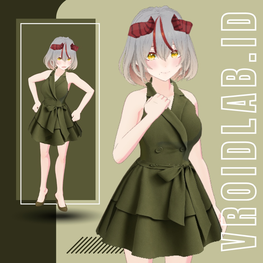 オニキス・ドリーム Onyx Dream | VRoid Studio Outfit | Elegant Anime Style | Virtual Fashion