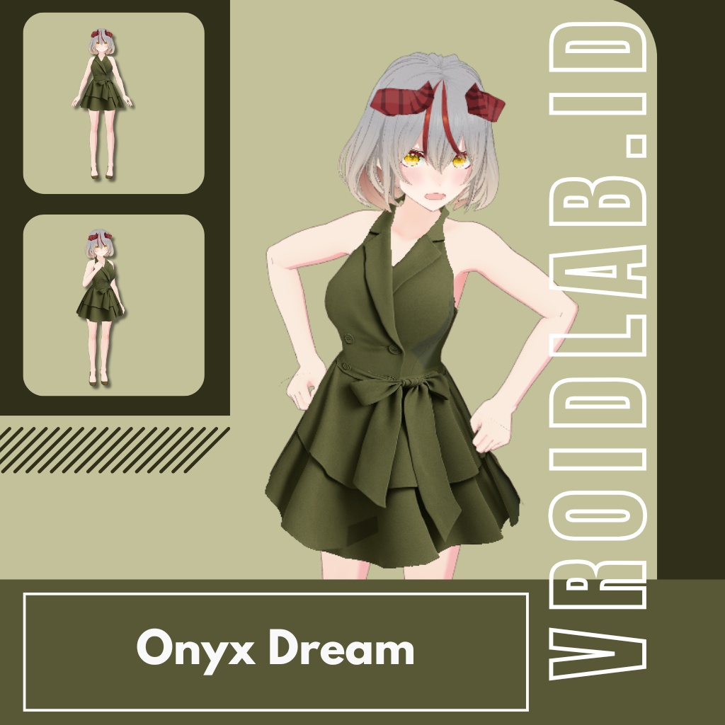 オニキス・ドリーム Onyx Dream | VRoid Studio Outfit | Elegant Anime Style | Virtual Fashion