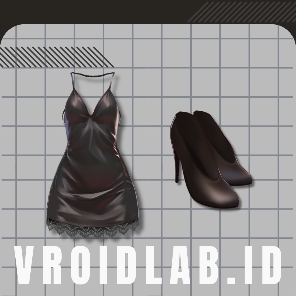 オニキス・ドリーム Onyx Dream | VRoid Studio Outfit | Elegant Nightwear Anime Style | Virtual Fashion