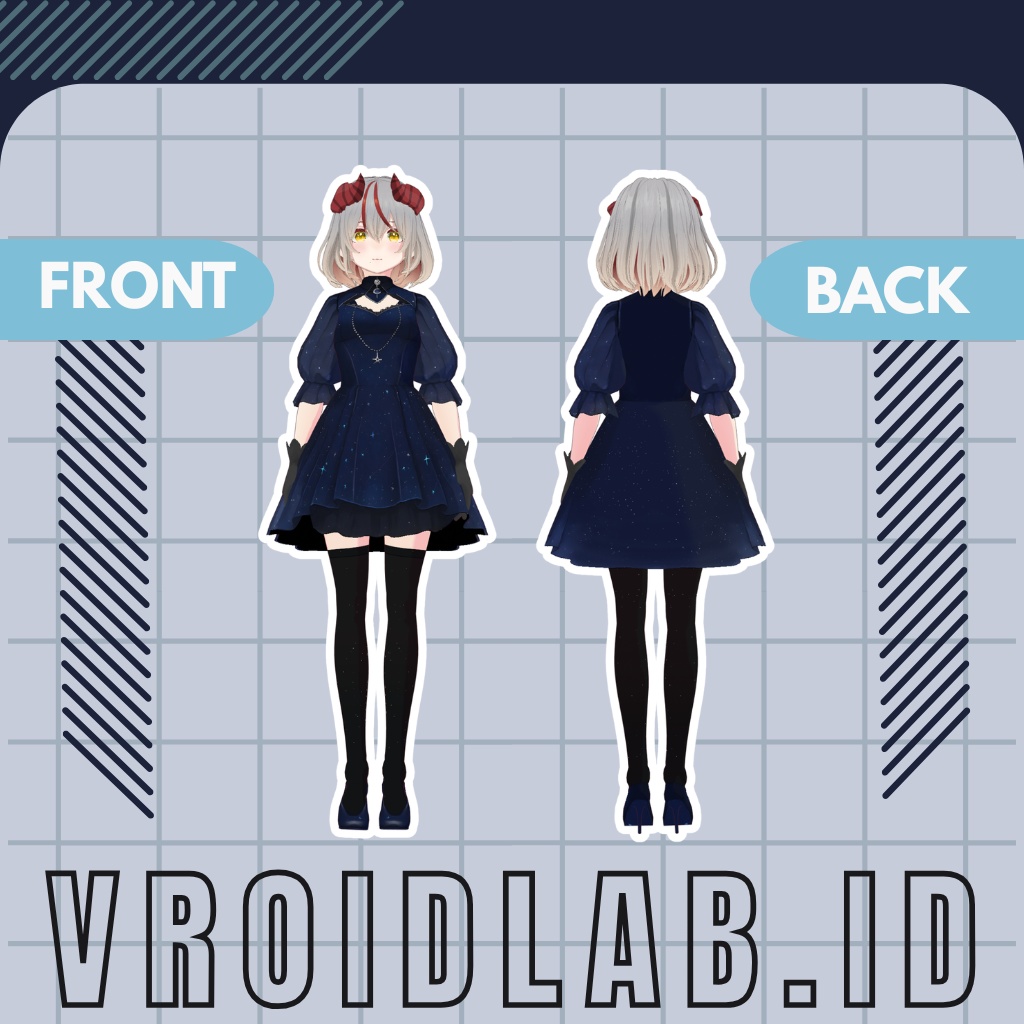 ノクターンブルーム Nocturne Bloom | Dress Guena | VRoid Studio Outfit | Anime Style | Virtual Fashion