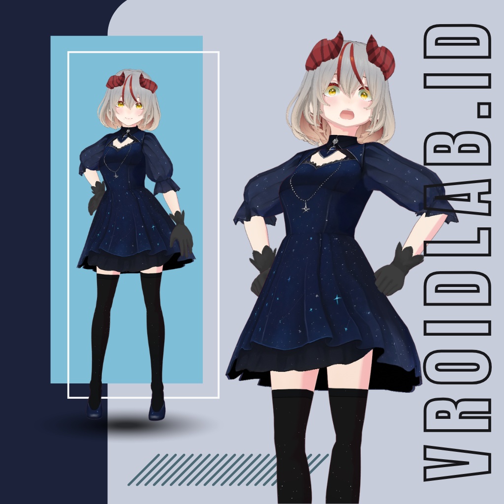ノクターンブルーム Nocturne Bloom  | Dress Guena | VRoid Studio Outfit | Anime Style | Virtual Fashion
