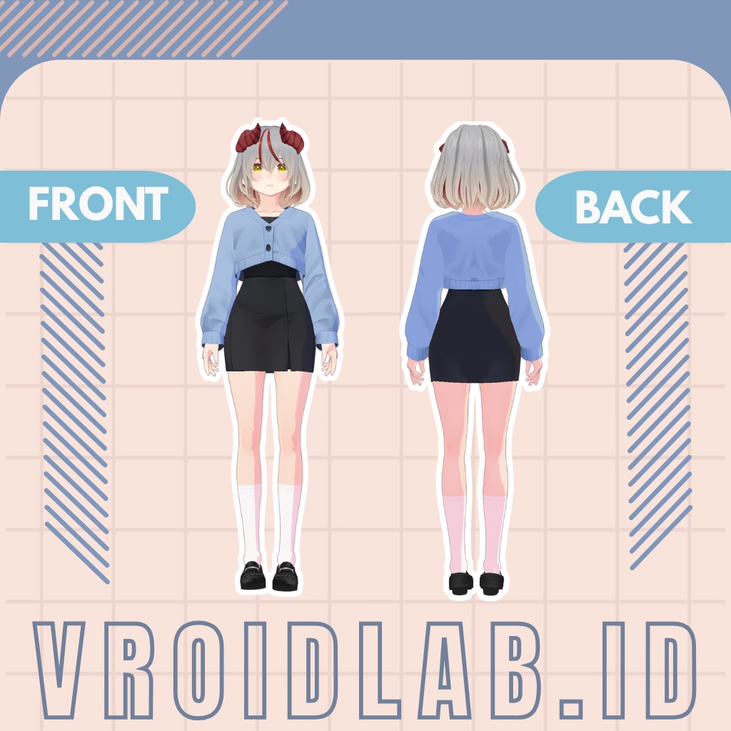 月明かりの夢想 Moonlit Reverie | Dress Guena | VRoid Studio Outfit | Anime Style | Virtual Fashion