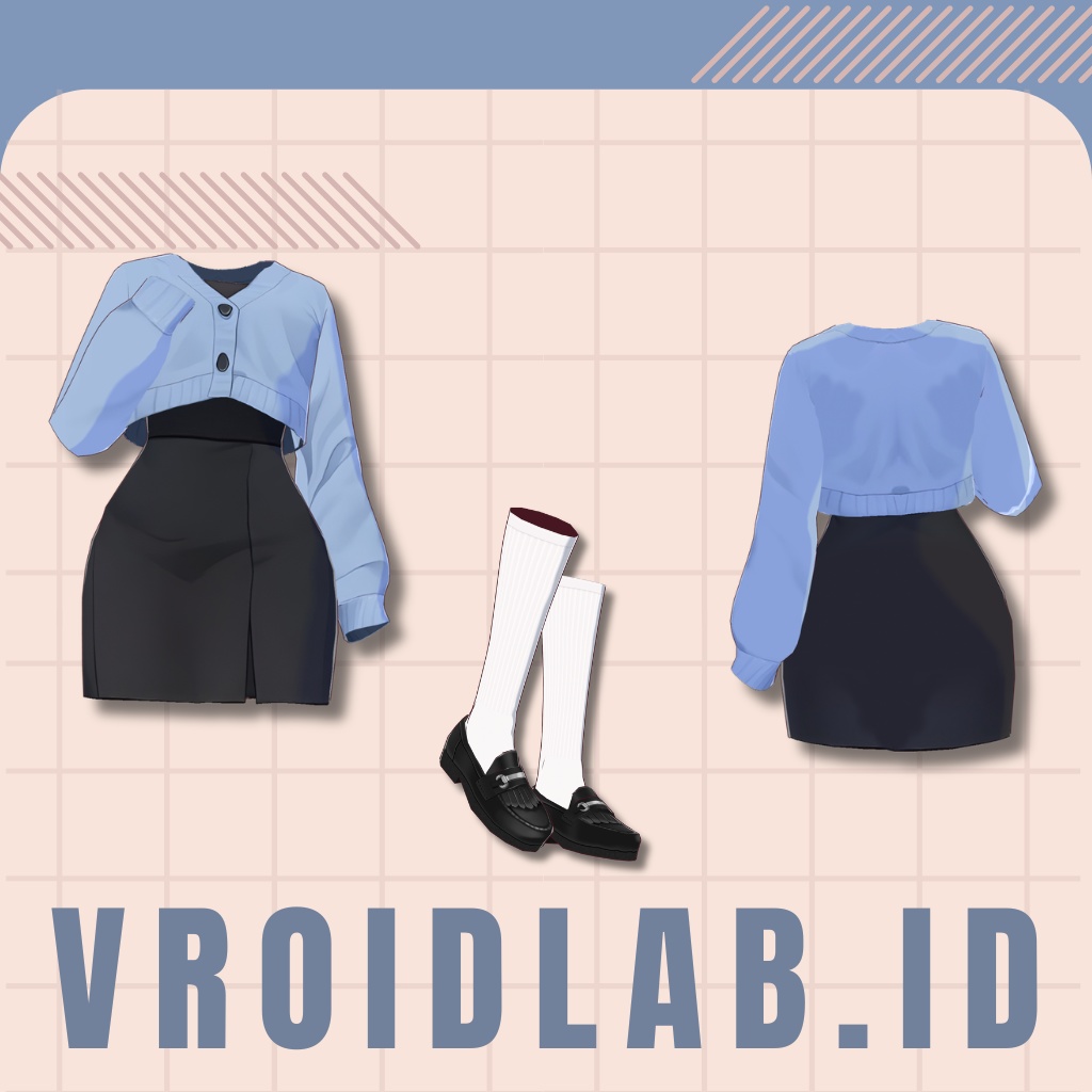 月明かりの夢想 Moonlit Reverie | Dress Guena | VRoid Studio Outfit | Anime Style | Virtual Fashion