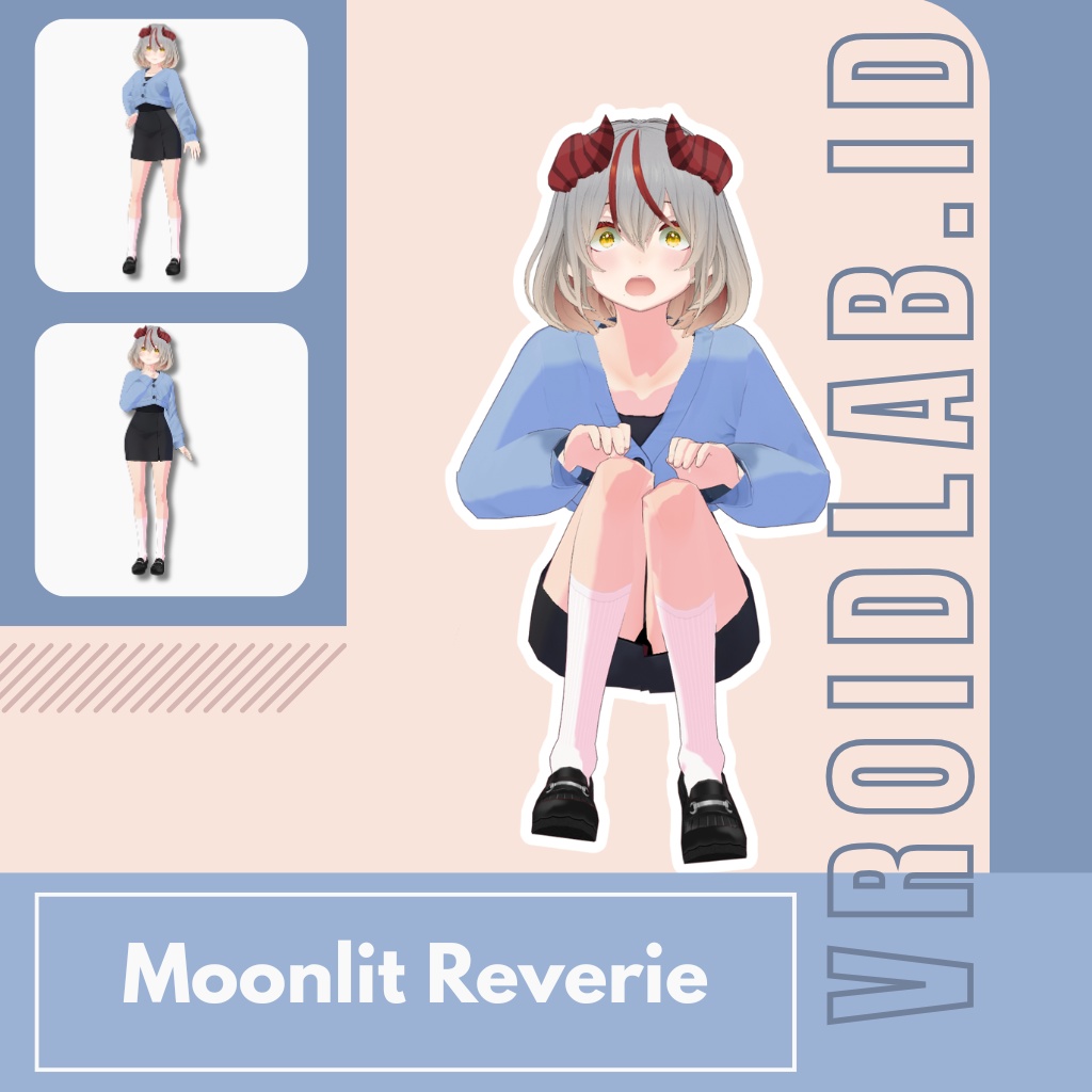 月明かりの夢想 Moonlit Reverie | Dress Guena | VRoid Studio Outfit | Anime Style | Virtual Fashion