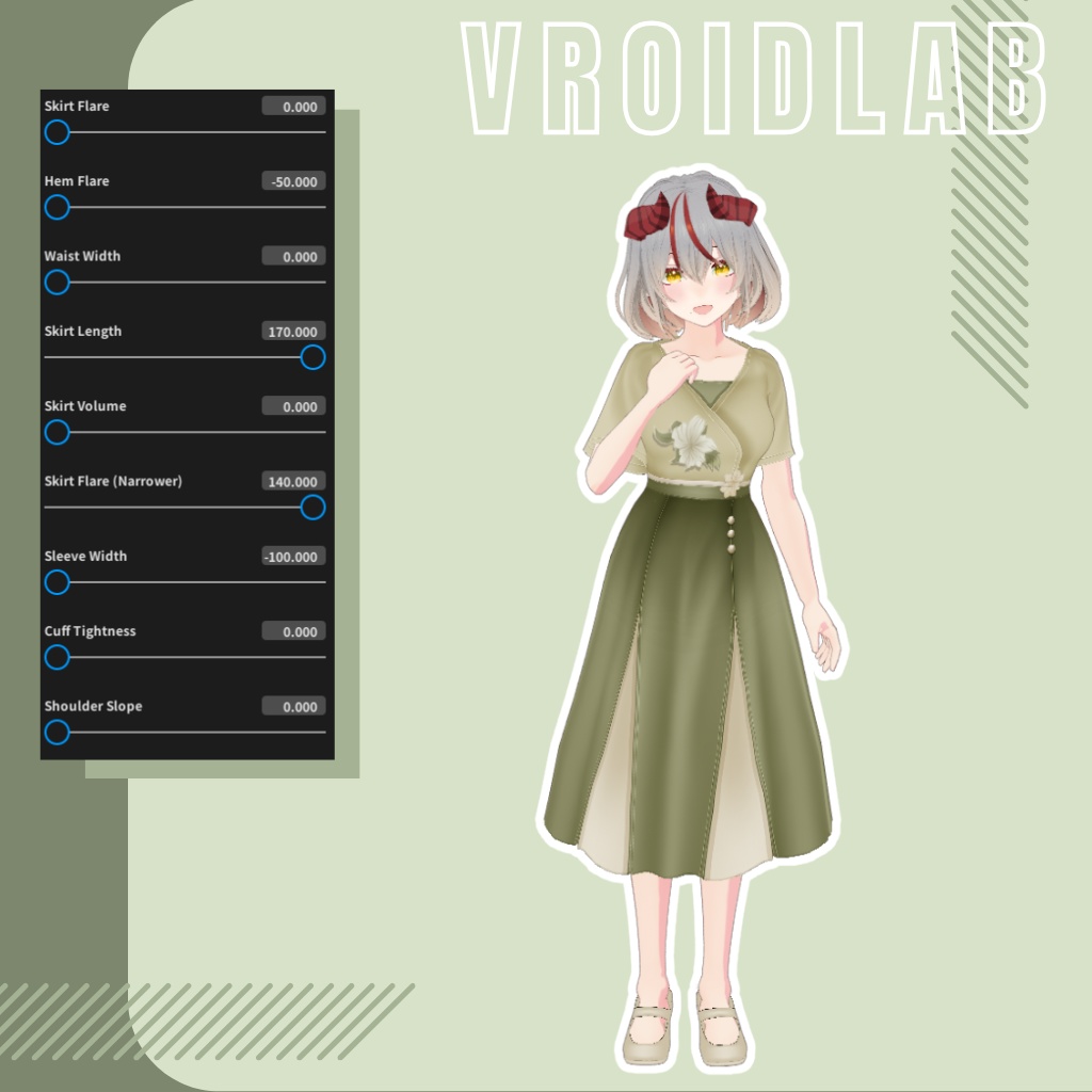 オブシディアン・ワルツ Obsidian Waltz | VRoid Studio Outfit | Anime Style | Virtual Fashion