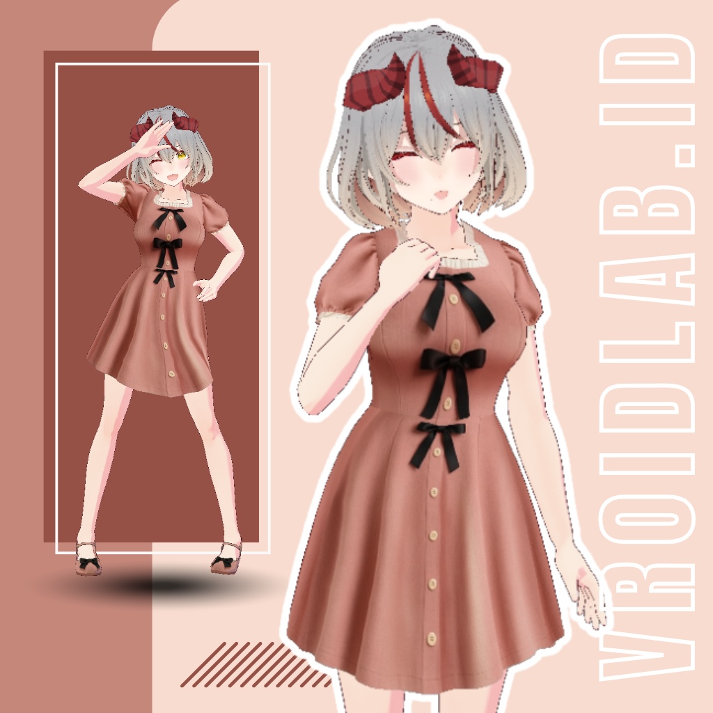 ロゼットチャーム Rosette Charm | VRoid Studio Outfit | Anime Style | Virtual Fashion