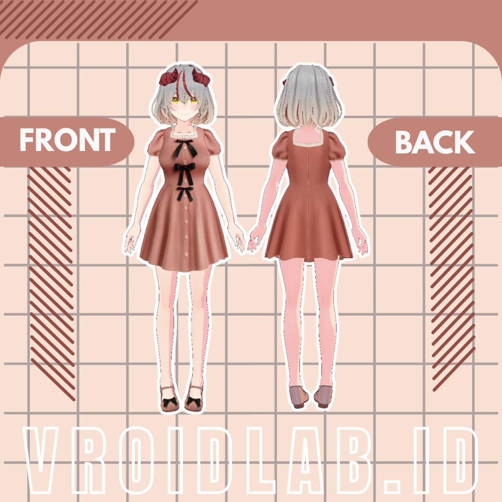 ロゼットチャーム Rosette Charm | VRoid Studio Outfit | Anime Style | Virtual Fashion