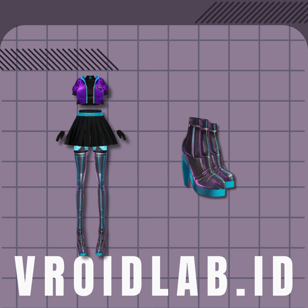 レイヴサーキットギア Rave Circuit Gear | VRoid Studio Outfit | Anime Style | Virtual Fashion