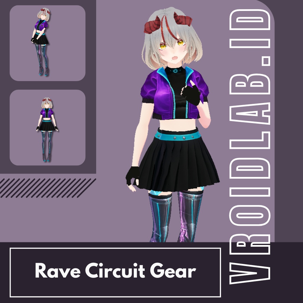 レイヴサーキットギア Rave Circuit Gear | VRoid Studio Outfit | Anime Style | Virtual Fashion