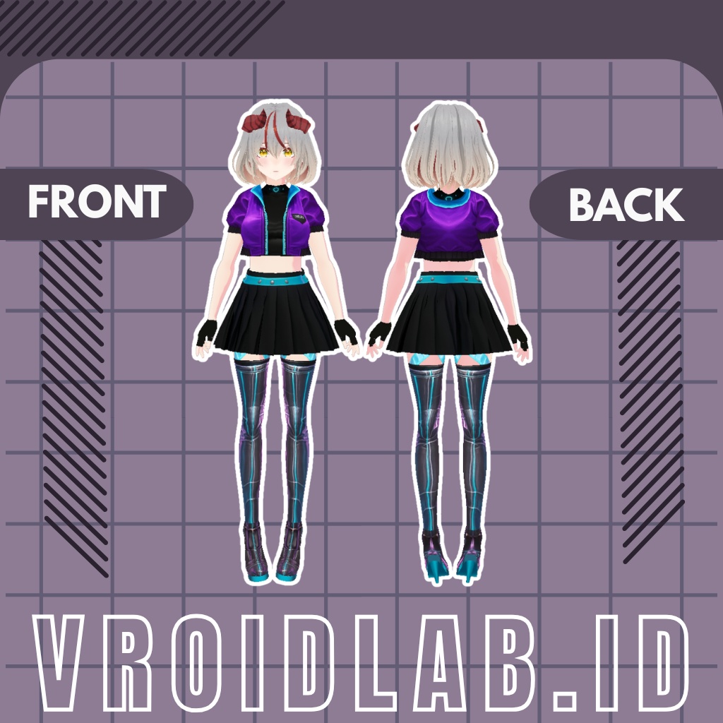 レイヴサーキットギア Rave Circuit Gear | VRoid Studio Outfit | Anime Style | Virtual Fashion