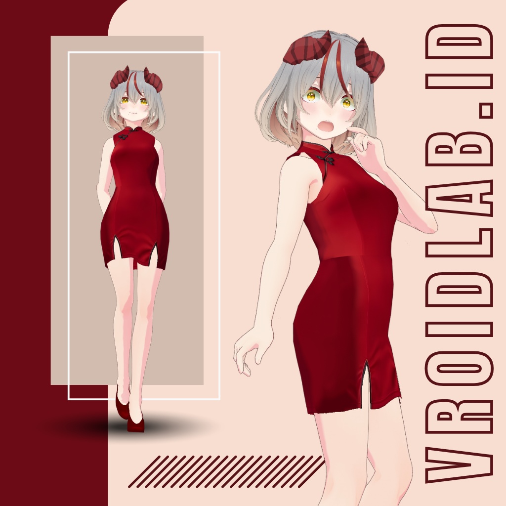 レッドミラージュ Red Mirage | VRoid Studio Outfit | Anime Style | Virtual Fashion