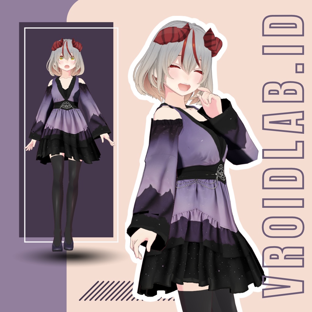 Kimono Hanabira 花びら着物 | VRoid Studio Outfit | Anime Style | Virtual Fashion