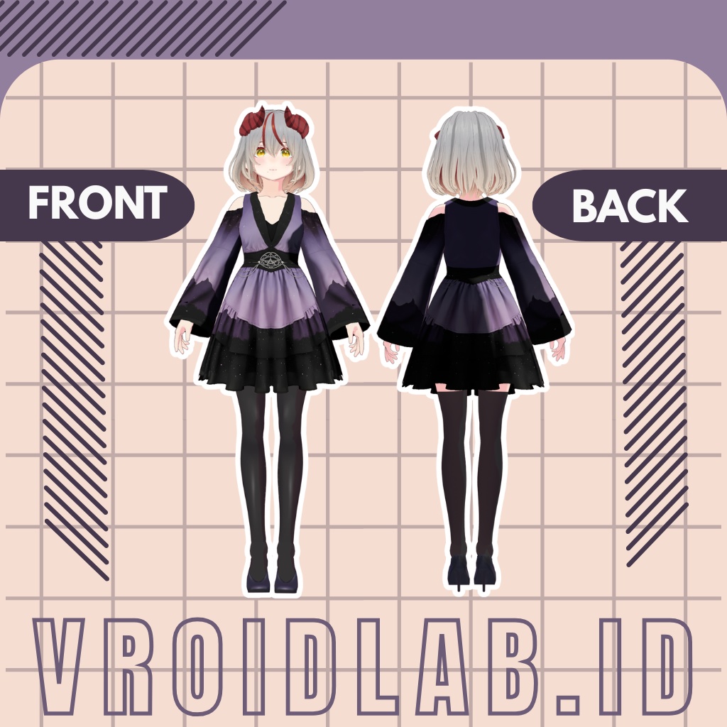 Kimono Hanabira 花びら着物 | VRoid Studio Outfit | Anime Style | Virtual Fashion