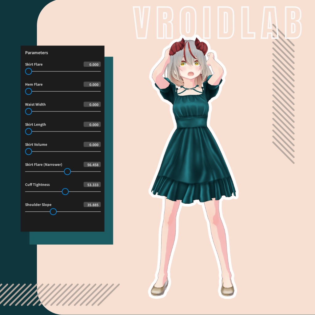 Emerald Etiquette エメラルドのエチケット | VRoid Studio Outfit | Anime Style | Virtual Fashion
