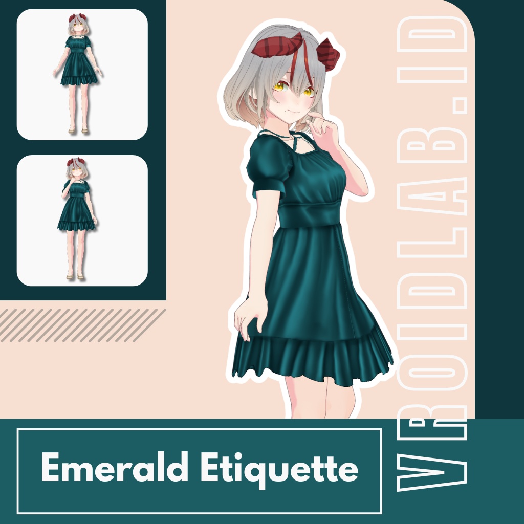 Emerald Etiquette エメラルドのエチケット | VRoid Studio Outfit | Anime Style | Virtual Fashion