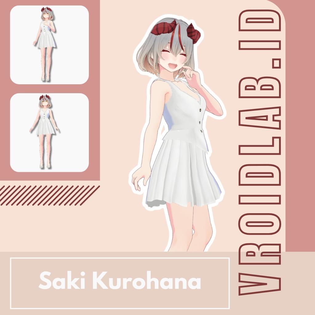 Saki Kurohana 黒花咲 | VRoid Studio Outfit | Anime Style | Virtual Fashion