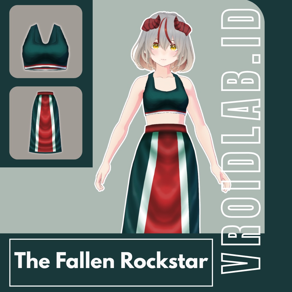堕ちたロックスター衣装 – VRoid Studio用アニメスタイルアウトフィット