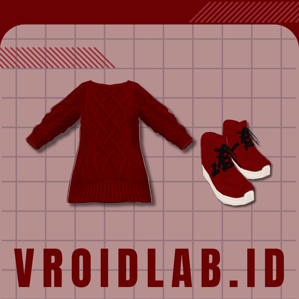 レッドウィスパー Red Whispers | VRoid Studio Outfit | Anime Style | Virtual Fashion