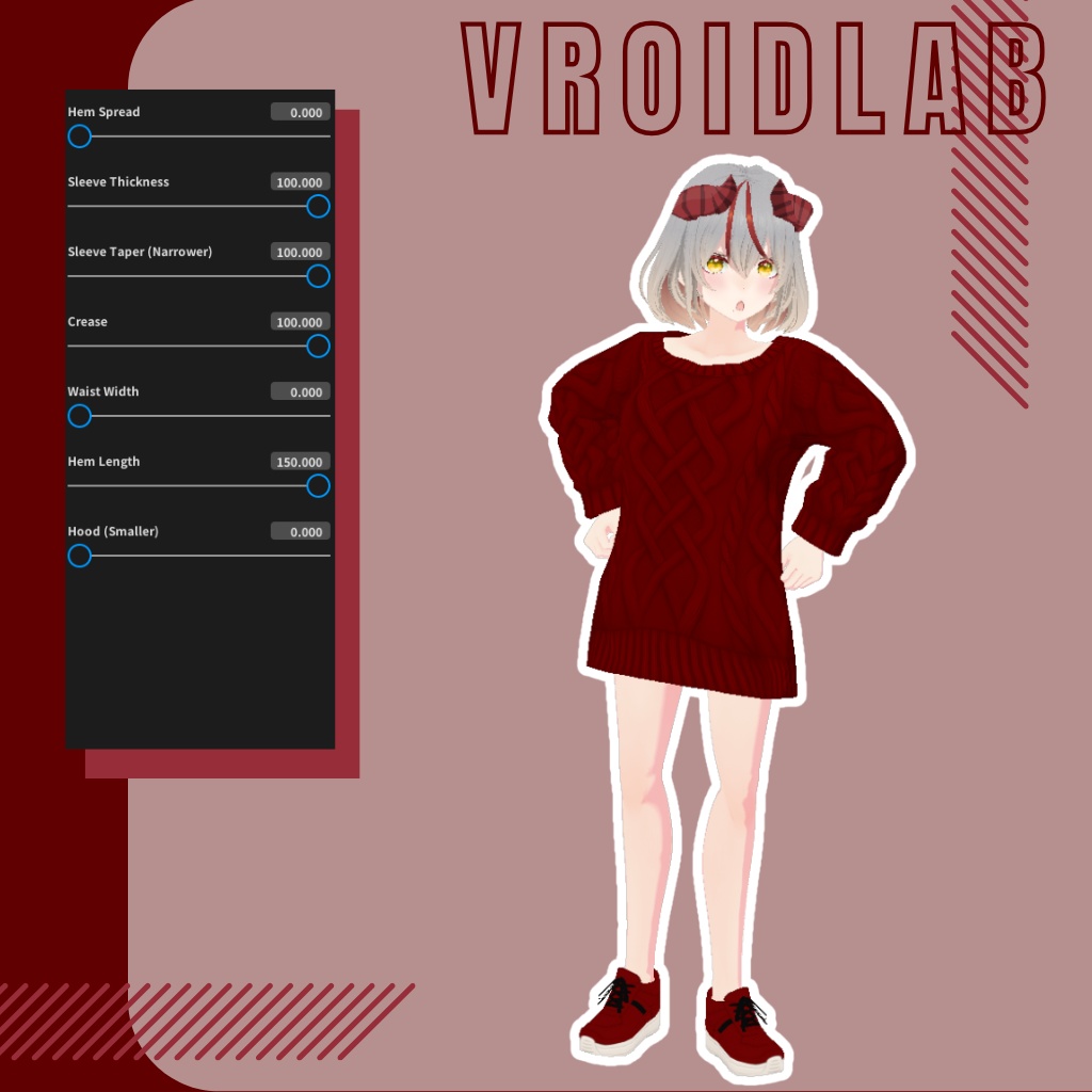 レッドウィスパー Red Whispers | VRoid Studio Outfit | Anime Style | Virtual Fashion