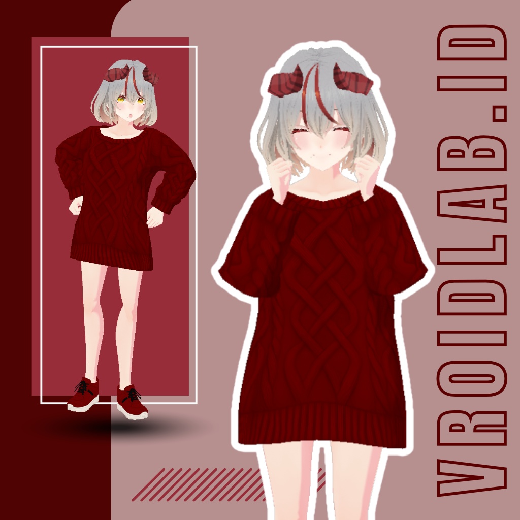 レッドウィスパー Red Whispers | VRoid Studio Outfit | Anime Style | Virtual Fashion