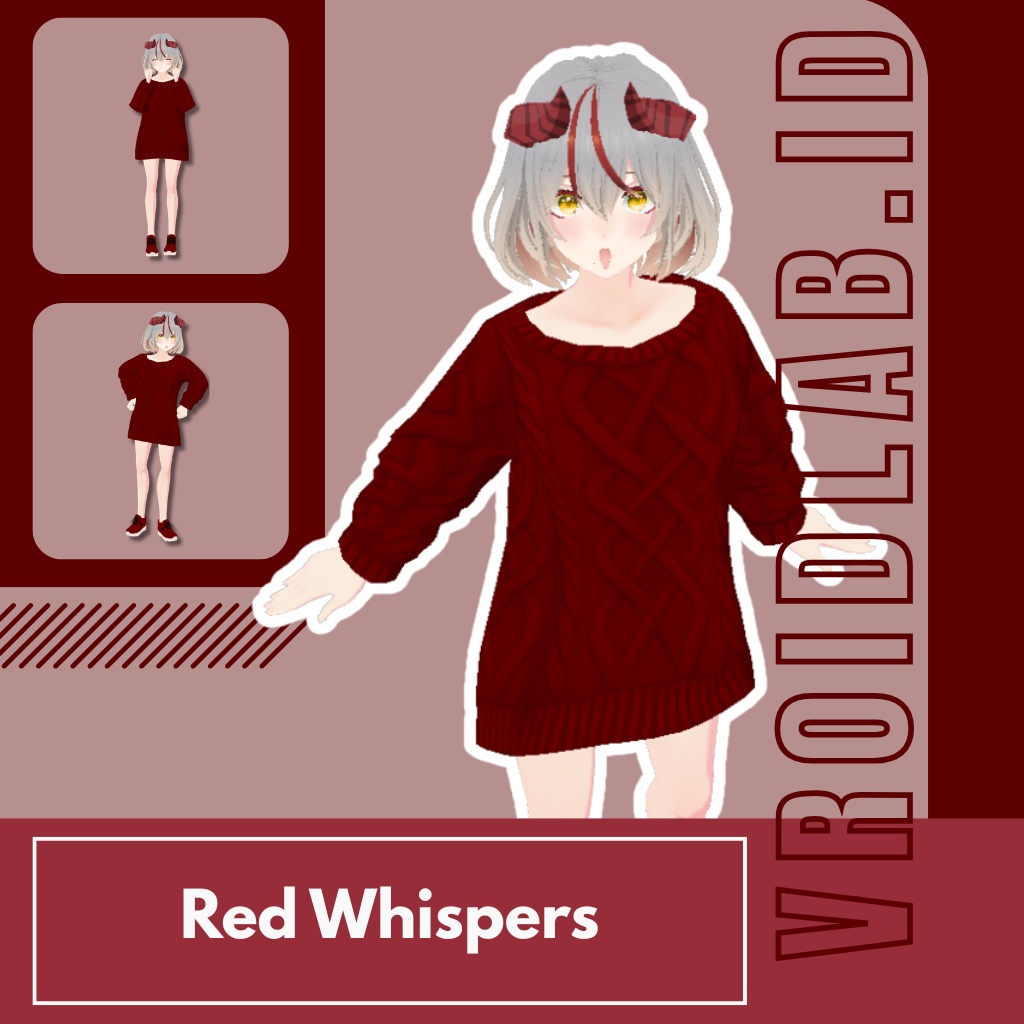 レッドウィスパー Red Whispers | VRoid Studio Outfit | Anime Style | Virtual Fashion