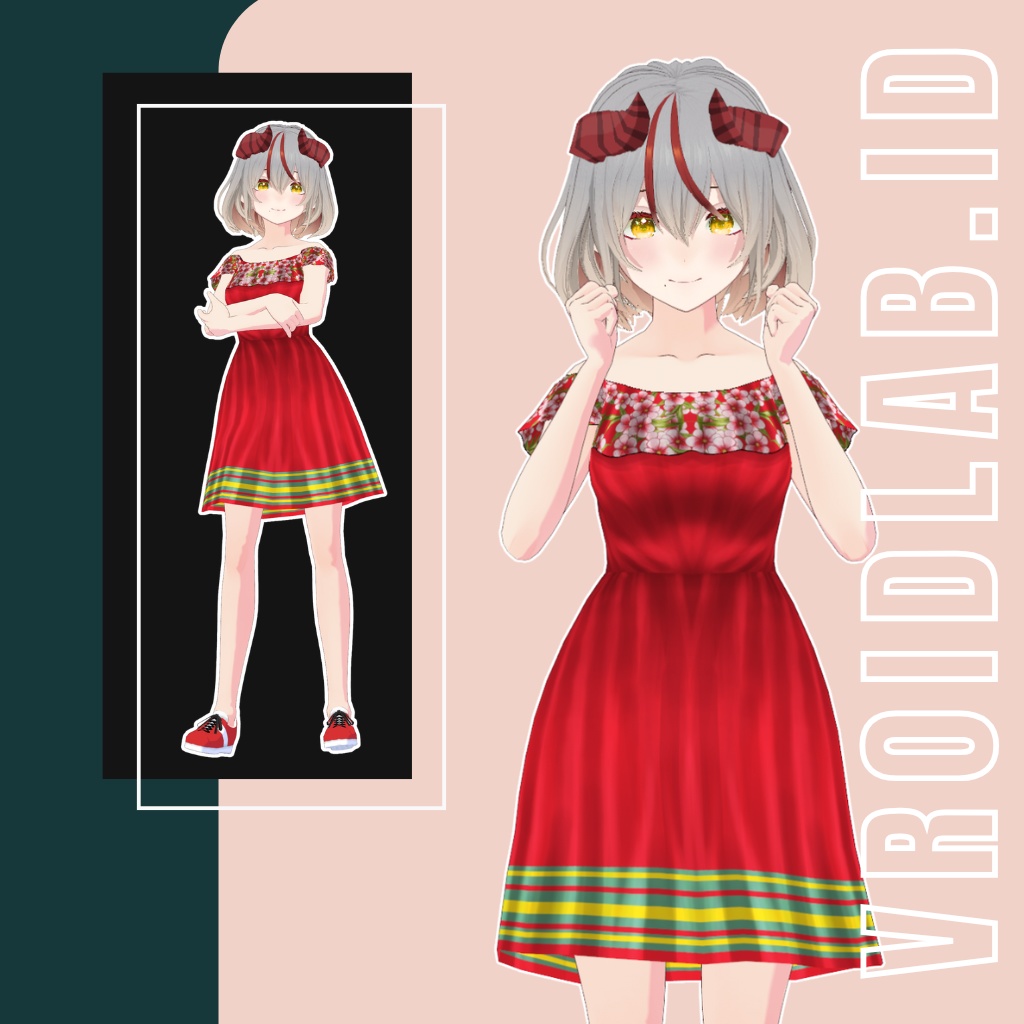 フローラルサマードレス – VRoid Studio用アニメ衣装