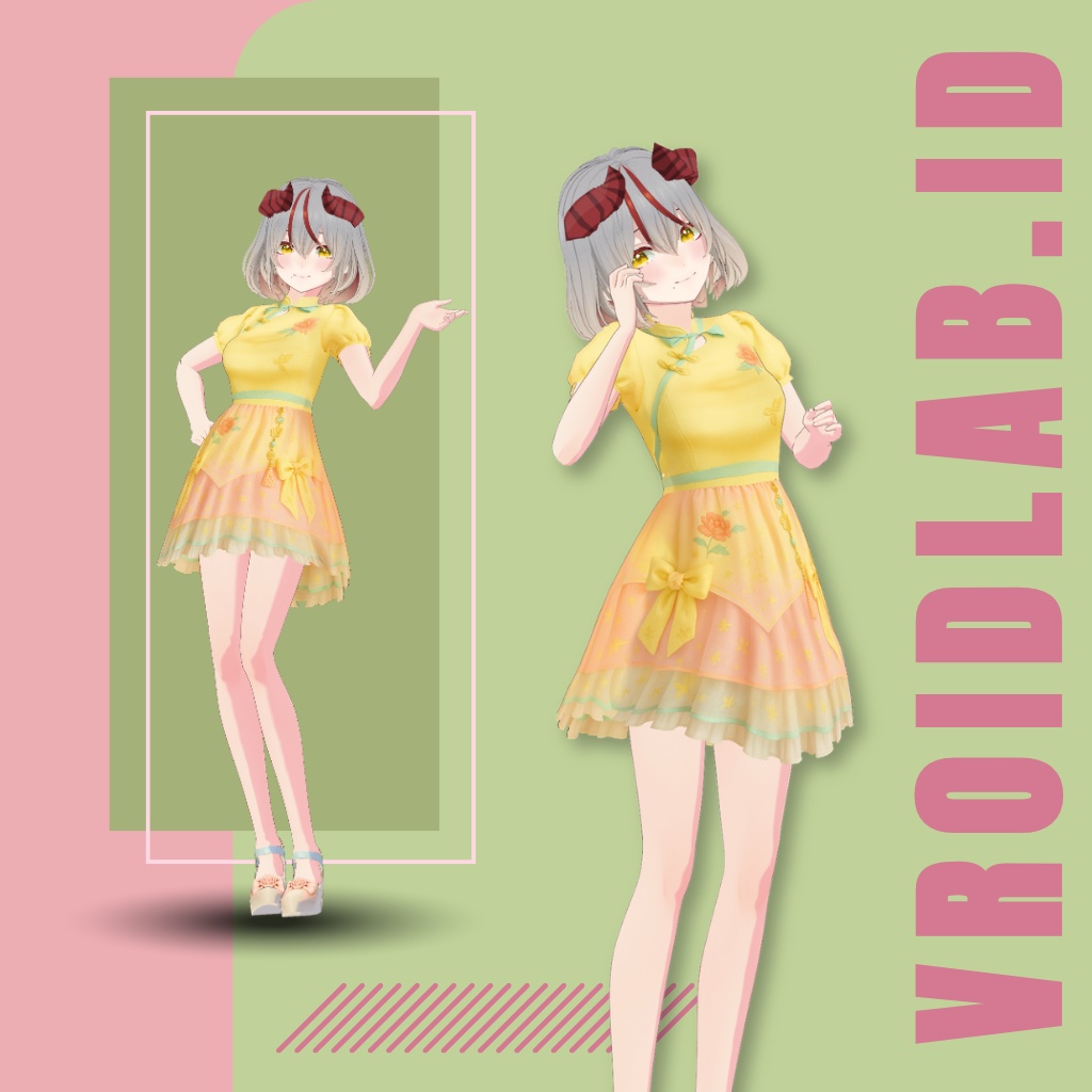 ぴーちらいとえれがんす | Peachlight Elegance | VRoid Studio Outfit | Anime Style | Virtual Fashion