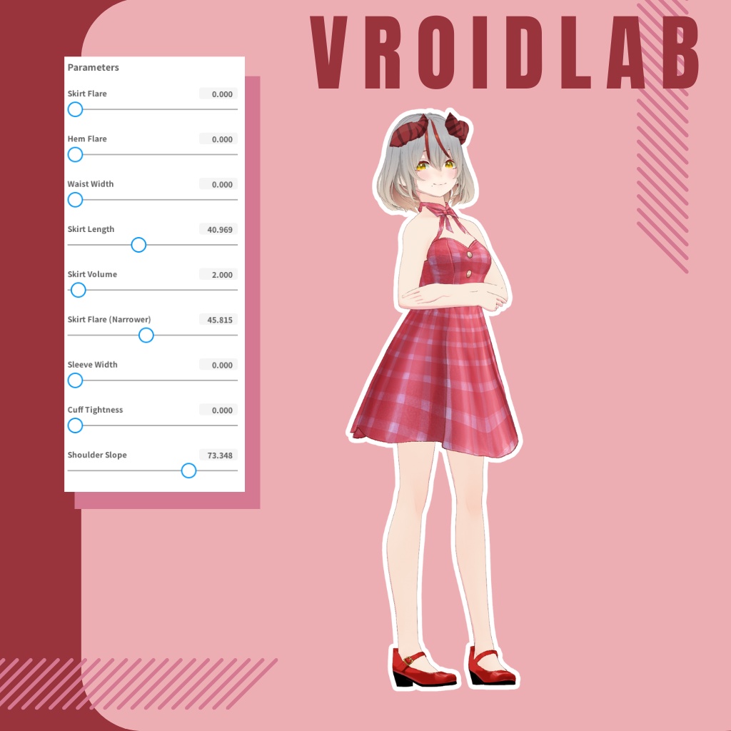 ろぜ りぼん すいんぐ | Rosé Ribbon Swing | VRoid Studio Outfit | Anime Style | Virtual Fashion