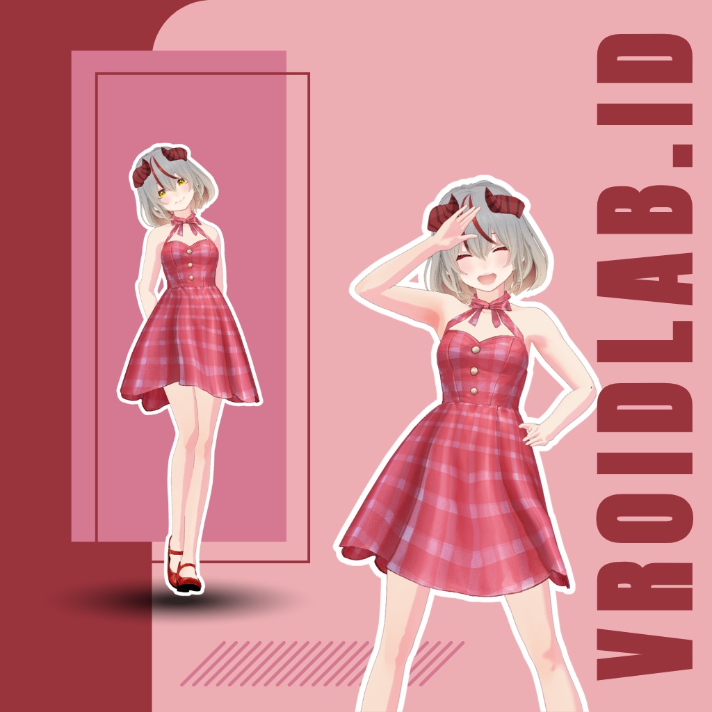 ろぜ りぼん すいんぐ | Rosé Ribbon Swing | VRoid Studio Outfit | Anime Style | Virtual Fashion