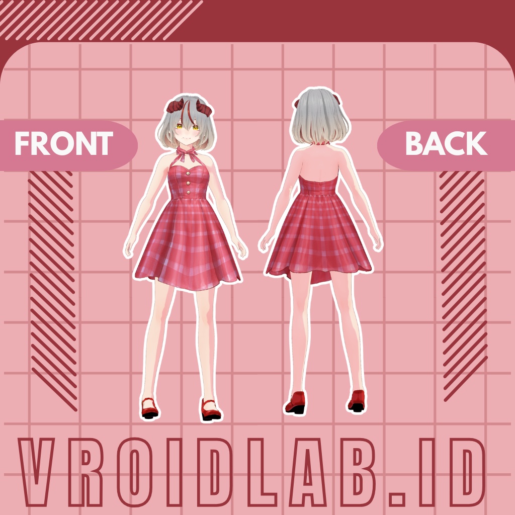 ろぜ りぼん すいんぐ | Rosé Ribbon Swing | VRoid Studio Outfit | Anime Style | Virtual Fashion