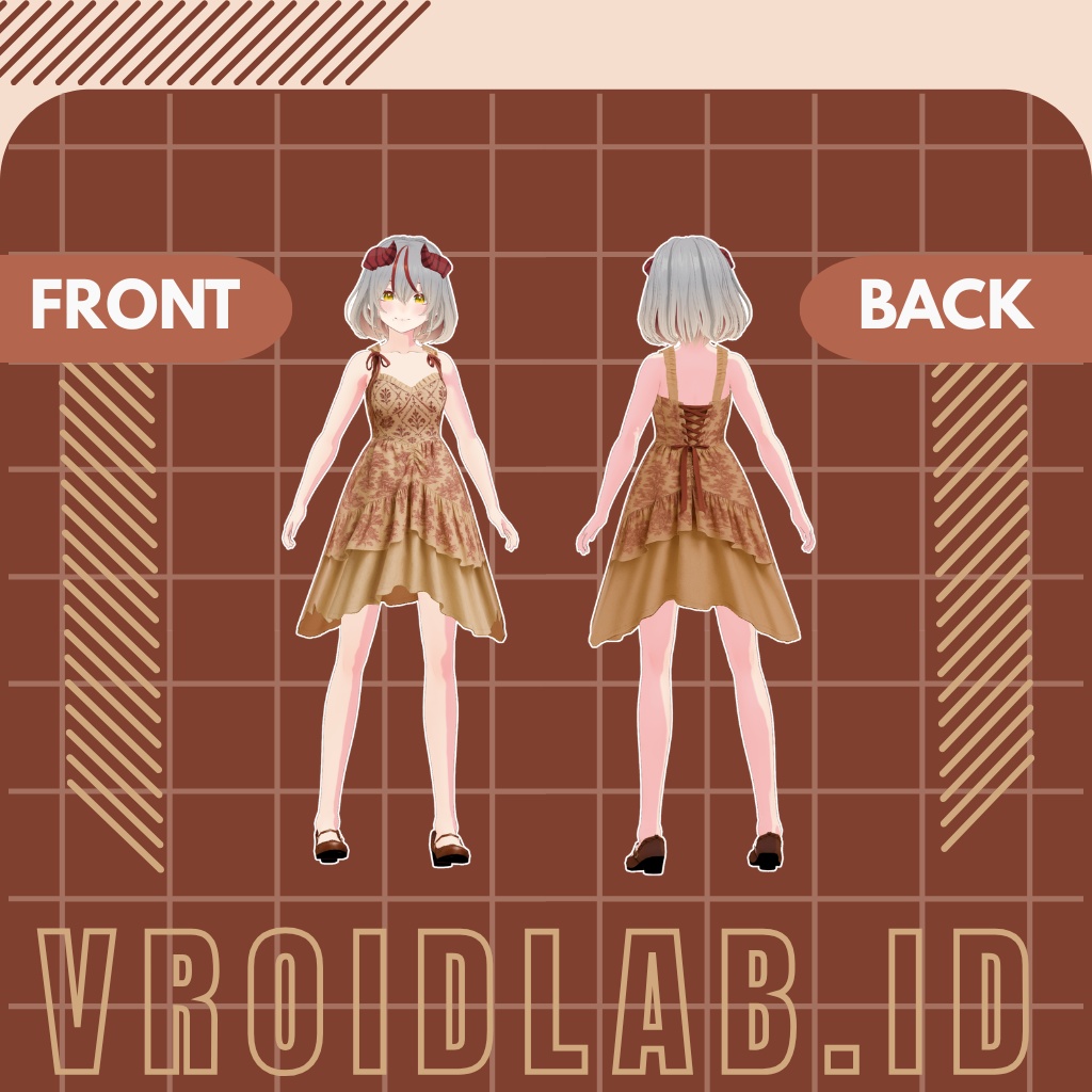 らすてぃっく ろーずうっど べる | Rustic Rosewood Belle | VRoid Studio Outfit | Anime Style | Virtual Fashion