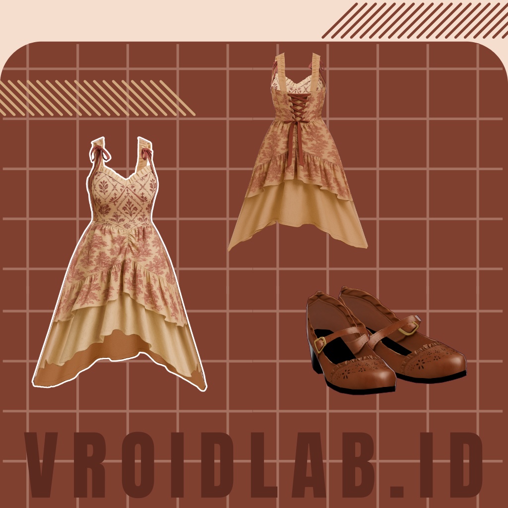 らすてぃっく ろーずうっど べる | Rustic Rosewood Belle | VRoid Studio Outfit | Anime Style | Virtual Fashion