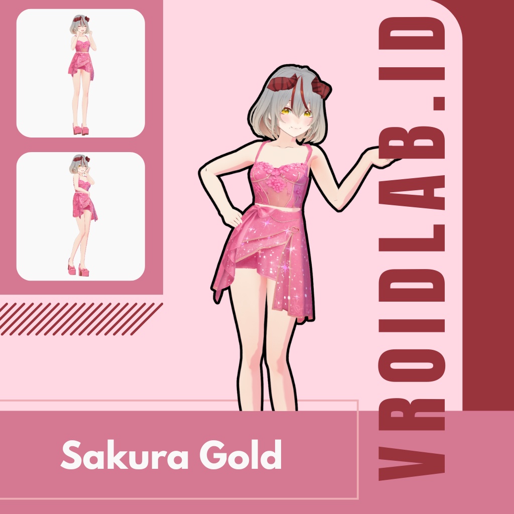さくら ごーるど らぷそでぃ | Sakura Gold Rhapsody | VRoid Studio Outfit | Anime Style | Virtual Fashion