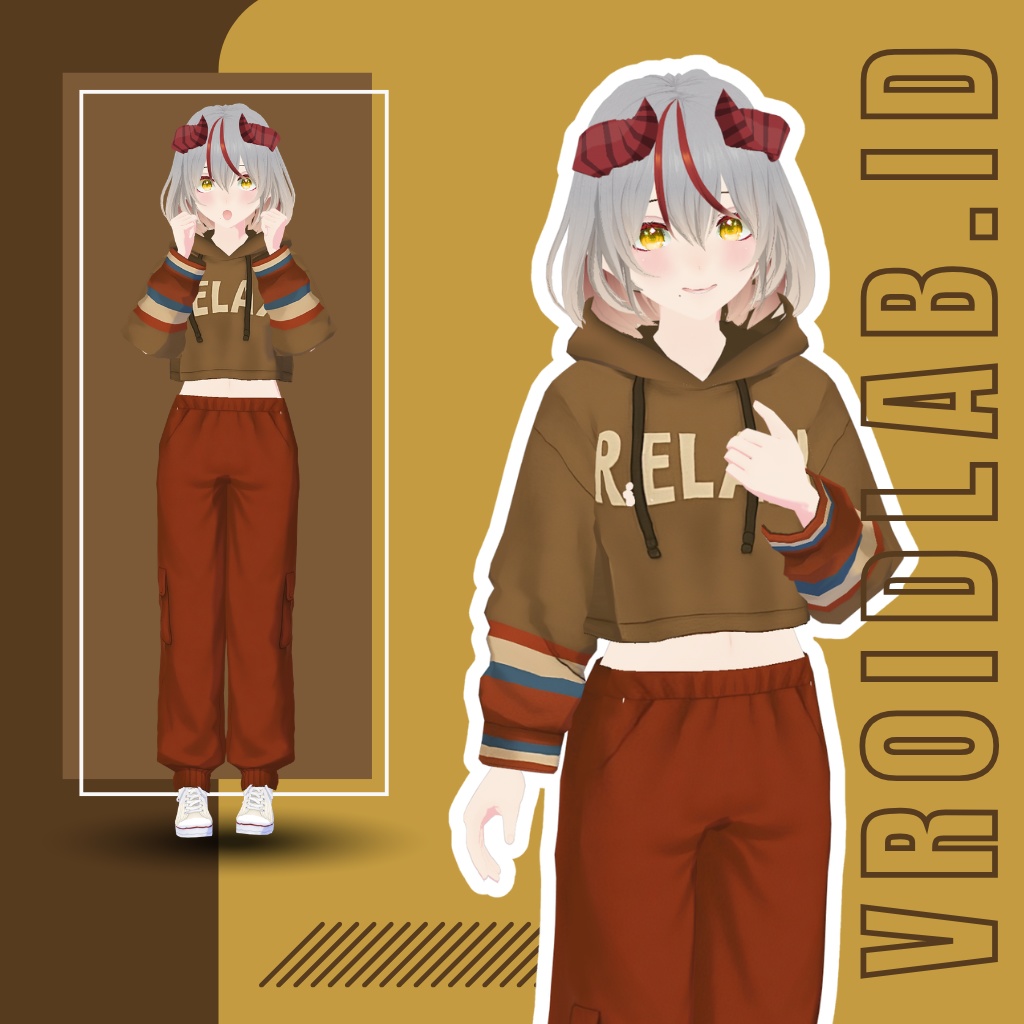 Rina Blaze | VRoid Studio Outfit | Anime Style | Virtual Fashion