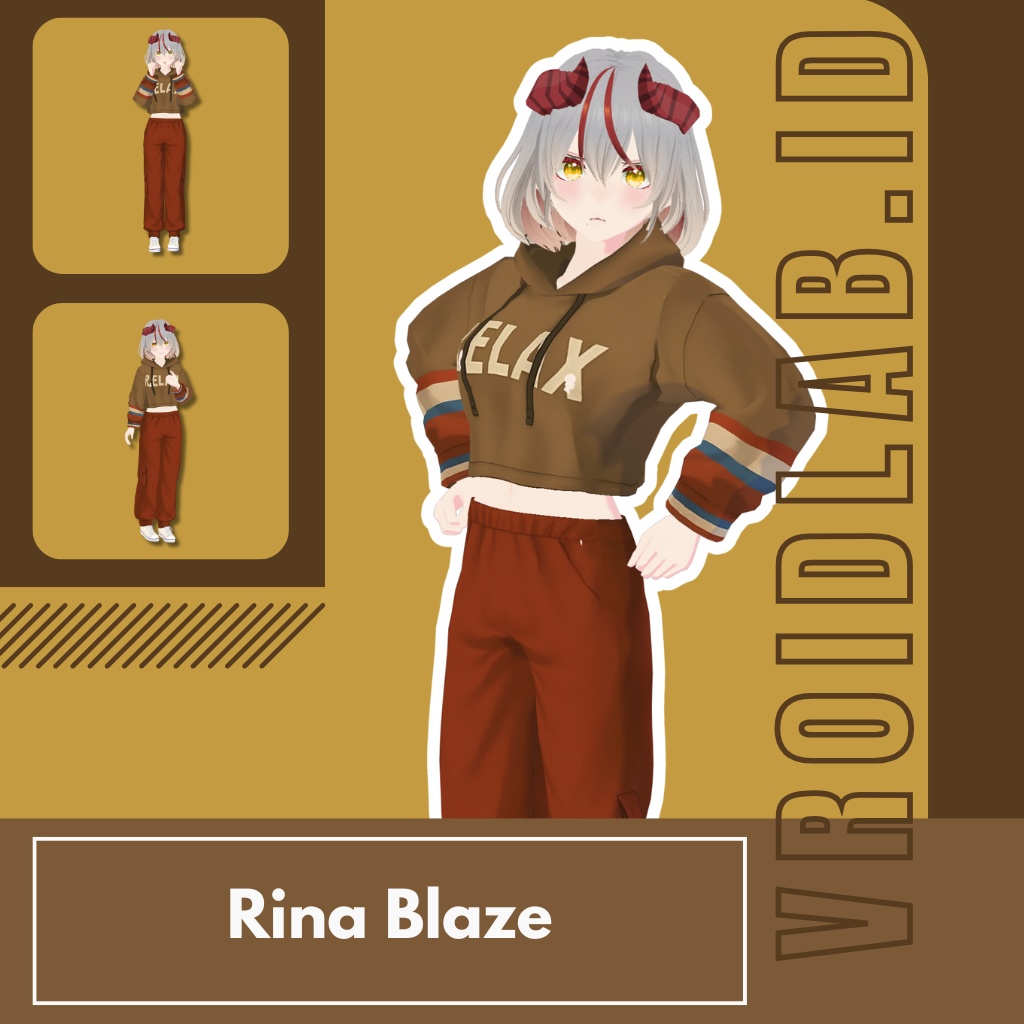 Rina Blaze | VRoid Studio Outfit | Anime Style | Virtual Fashion