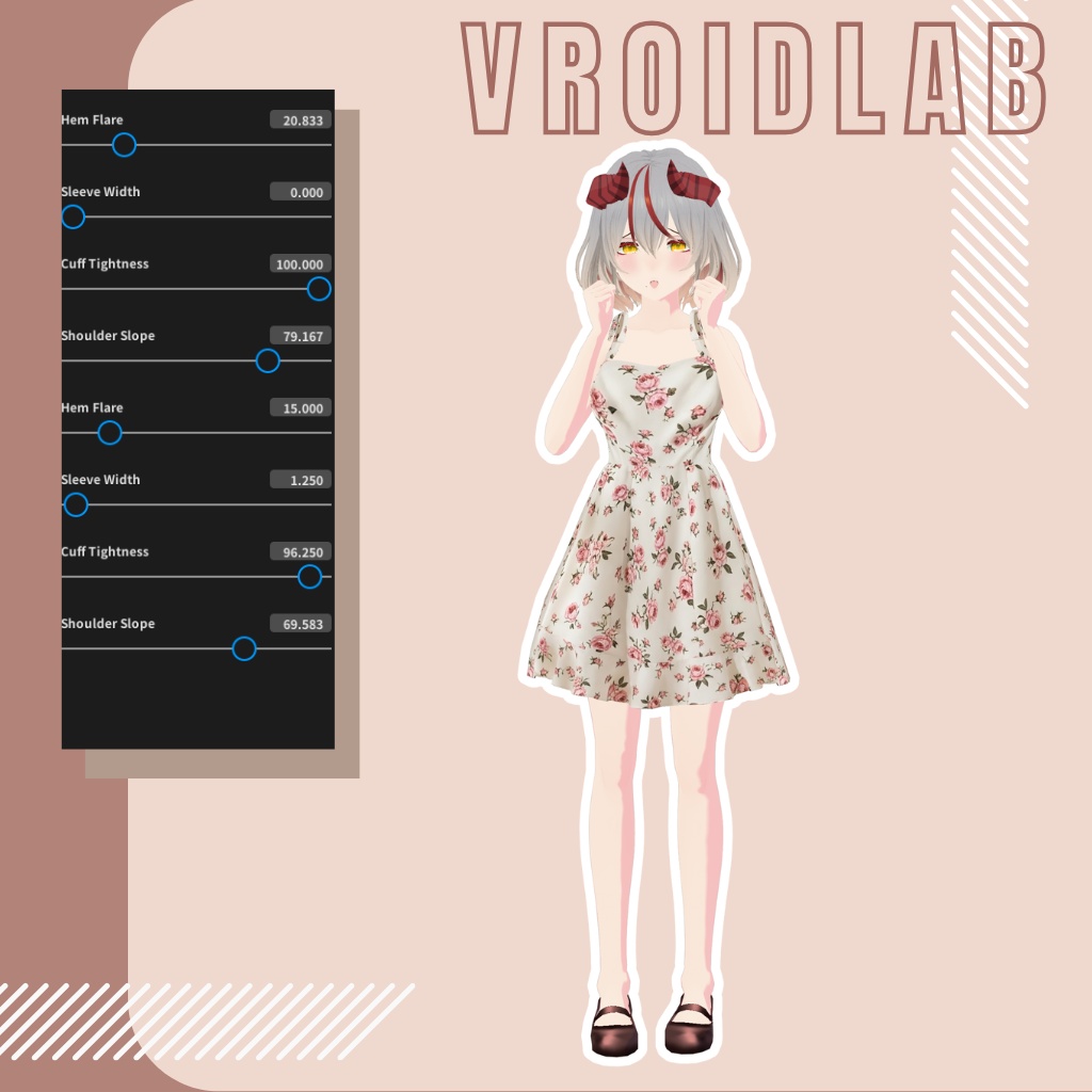 Rosegarden Whispers | VRoid Studio Outfit | Anime Style | Virtual Fashion