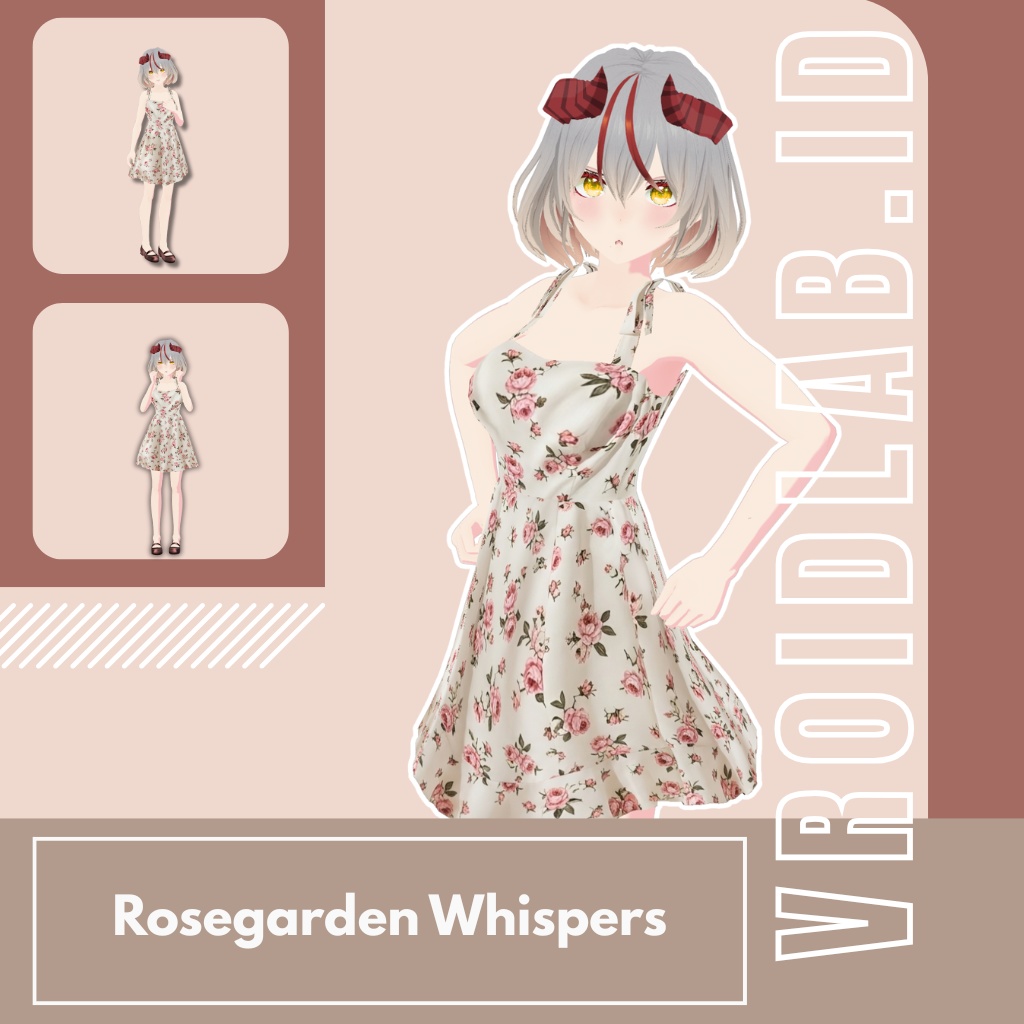 Rosegarden Whispers | VRoid Studio Outfit | Anime Style | Virtual Fashion